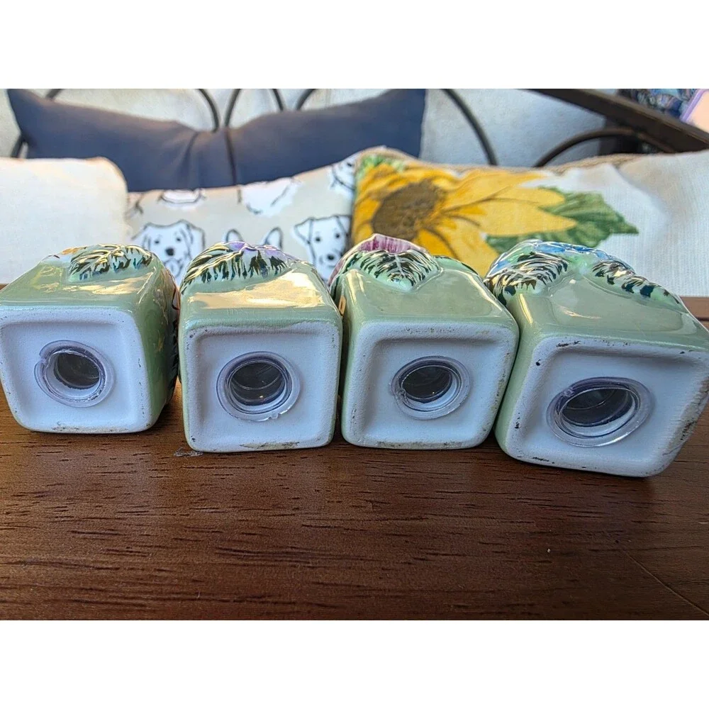 4 Vintage Garden Salt Pepper Shaker Set Cottagecore Garden Decor Princess House